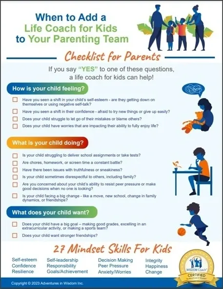 A poster with the steps to take for parents.